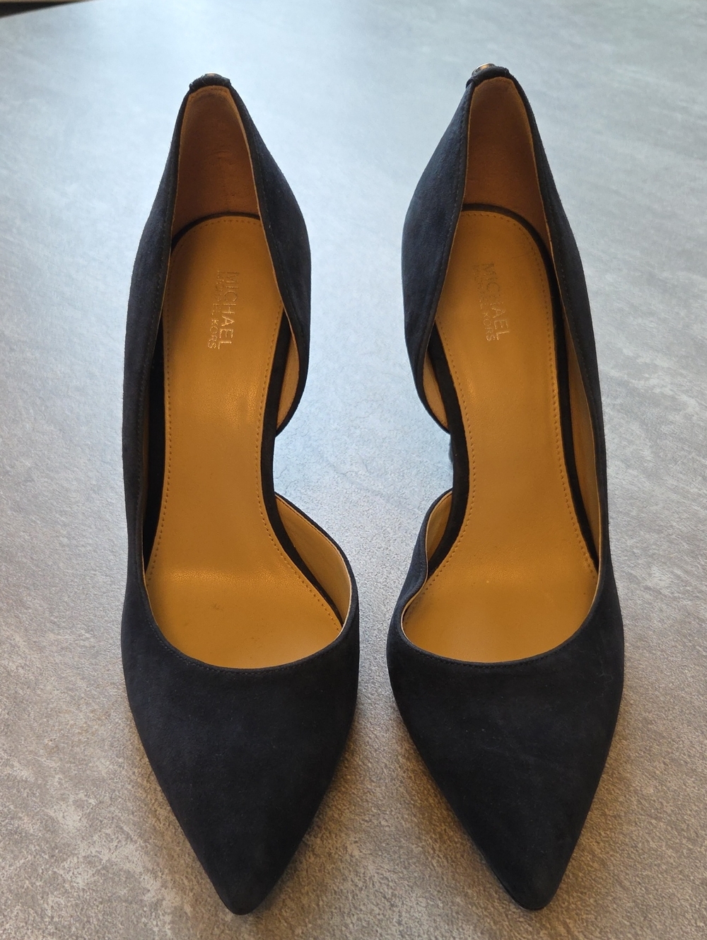 Michael Kors Navy Suede D'Orsay Pointed Toe Pumps